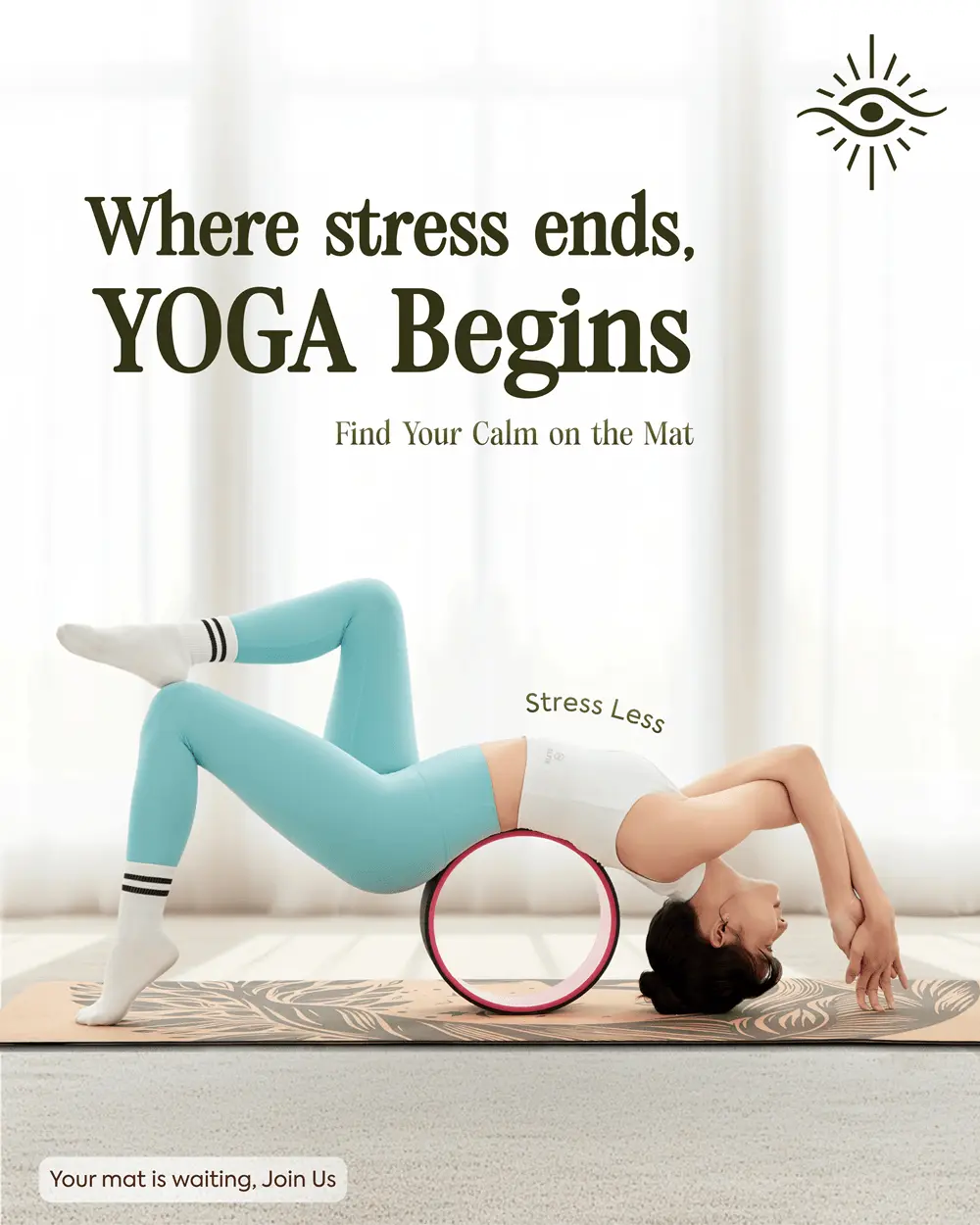 Passion Hub stress-relief yoga campaign for April Theory