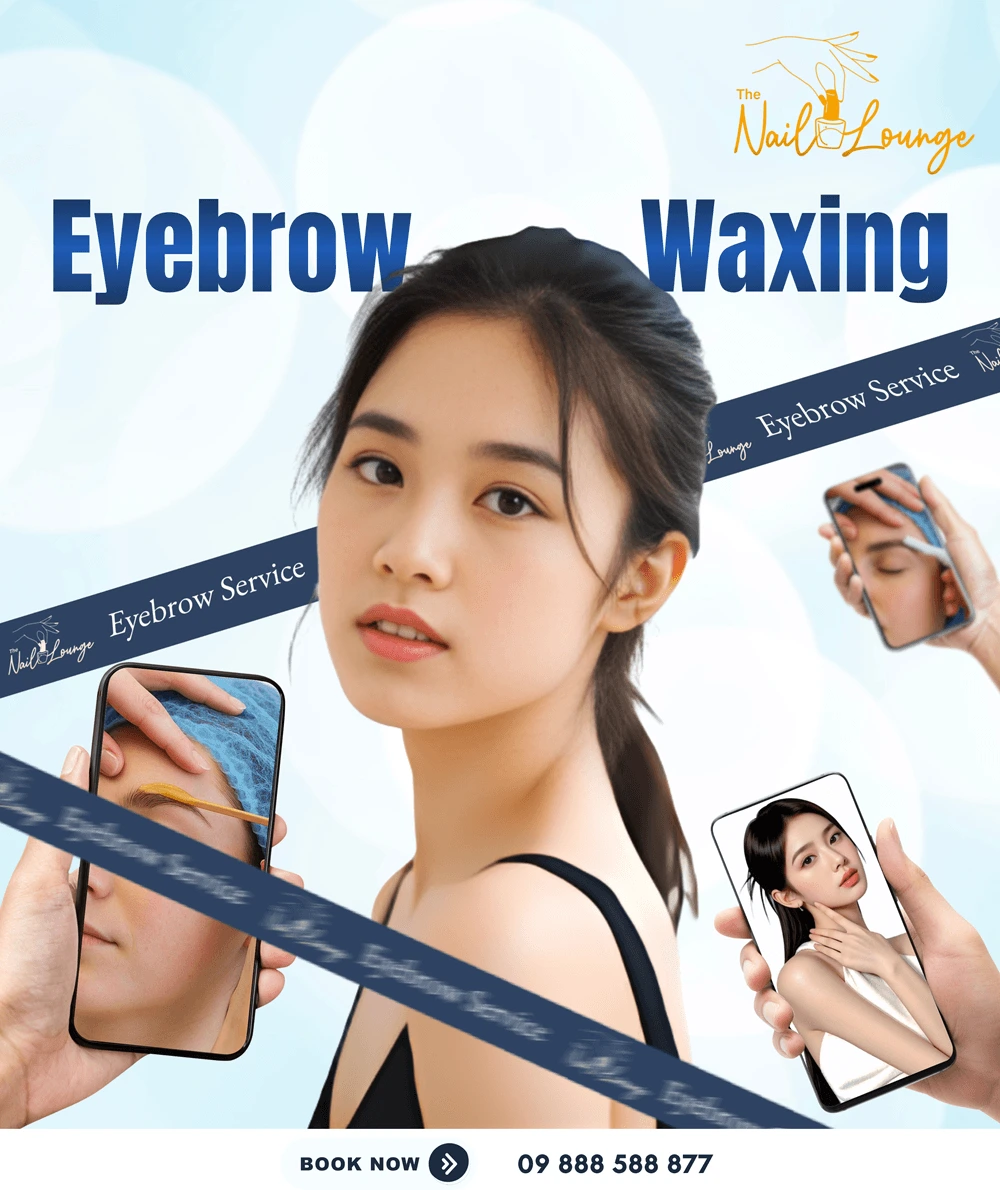 Passion Hub social media campaign for The Nail Lounge, a Myanmar beauty brand — eyebrow waxing service promotion